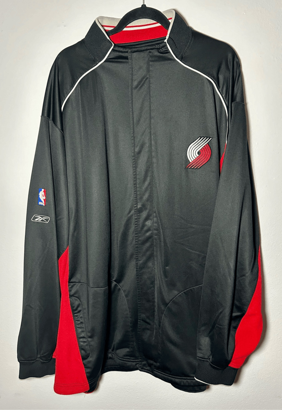 Vintage Portland Trail Blazers NBA Reebok Full Zip & Snap Track Jacket Black 4XL